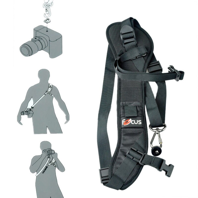 Focus F-1 rápida velocidad de transporte suave Pro hombro Sling cinturón cuello correa para cámara SLR DSLR negro