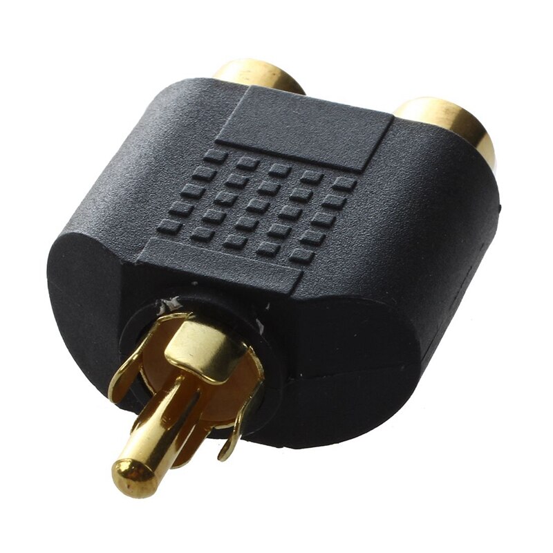 Gold plated splitter RCA plug to 2 x RCA sockets