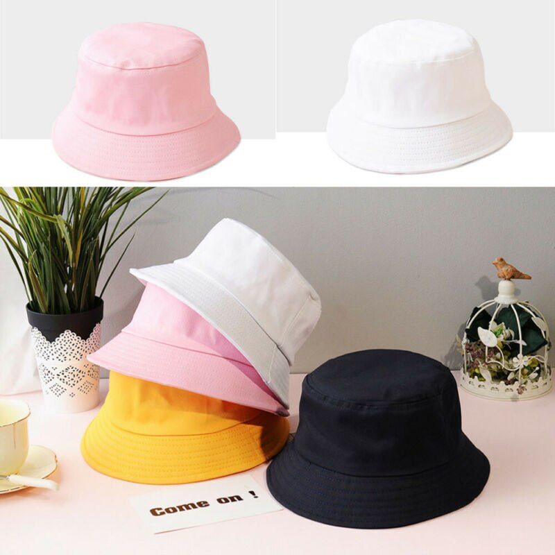 Mode Strand Zon Hoeden Voor Kinderen Kinderen Casual Brede Rand Effen Kleur Katoen Hoed Jongens Meisjes Zomer Cap Sombrero Multicolor
