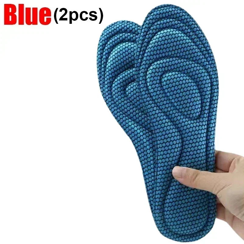 2/4pcs Memory Foam Orthopedic Insoles Shoes Men Women Nano Antibacterial Deodorization Insole Sweat Absorption Running Cushion: Gold / 6