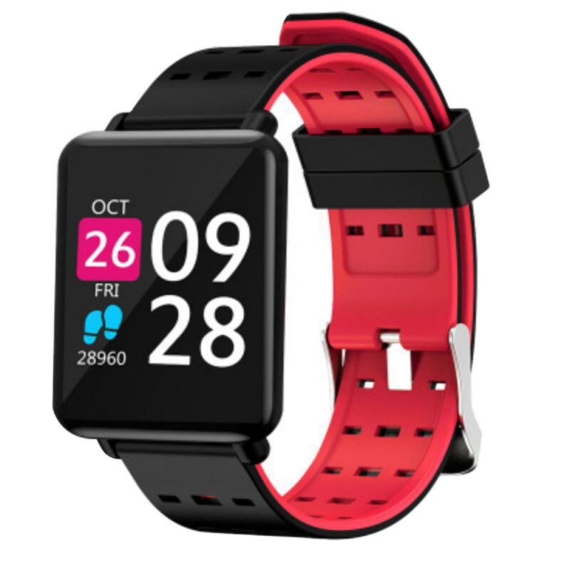 J10 Smart Bracelet Steps Fitness Tracker Sleep Monitoring Waterproof Smart Wristband Passometer Sport Band Watch for iPhone X: Red