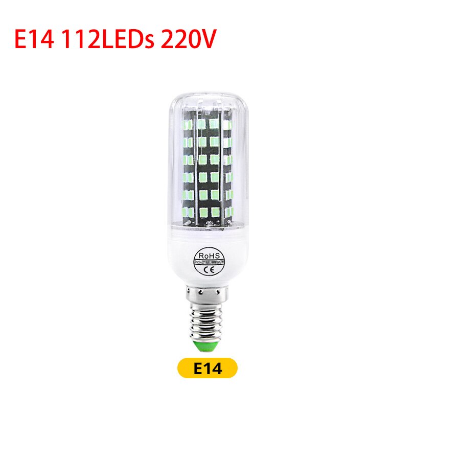E14 led uv-desinfektionslampe  e27 led bakteriedræbende lys uv-lampe sterilisator 110v 220v 48 60 80 112 leds ultraviolet pære: E14 112 lysdioder 220v