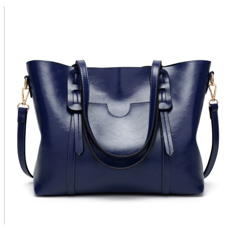 Goodinc Big Capacity Tote Bags Travel Dating Work Handlbags bolsos mujer Leather blue color Shoulder Bags Women