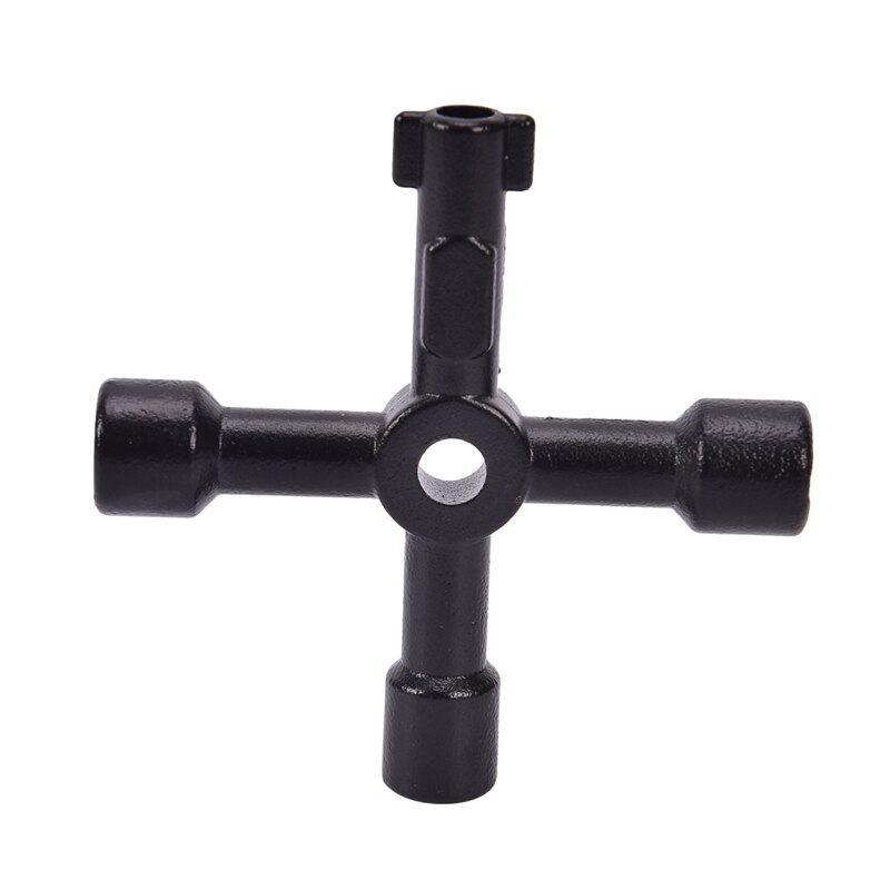 1Pcs 4 Way Utility Service Metal Key For Gas/Electric/Control Board/Panel Black Blue: Black