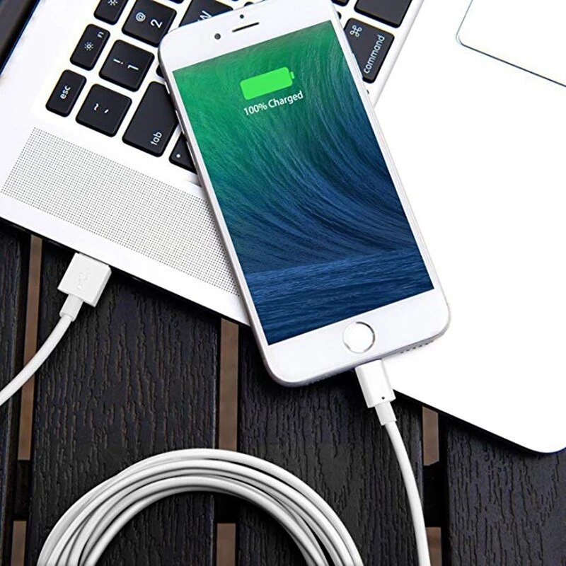 Cargador USB de pared con enchufe europeo, Cable de carga y adaptador de cargador para iPhone 5, 5S, 5C, 6, 6S, 7, 8 pines