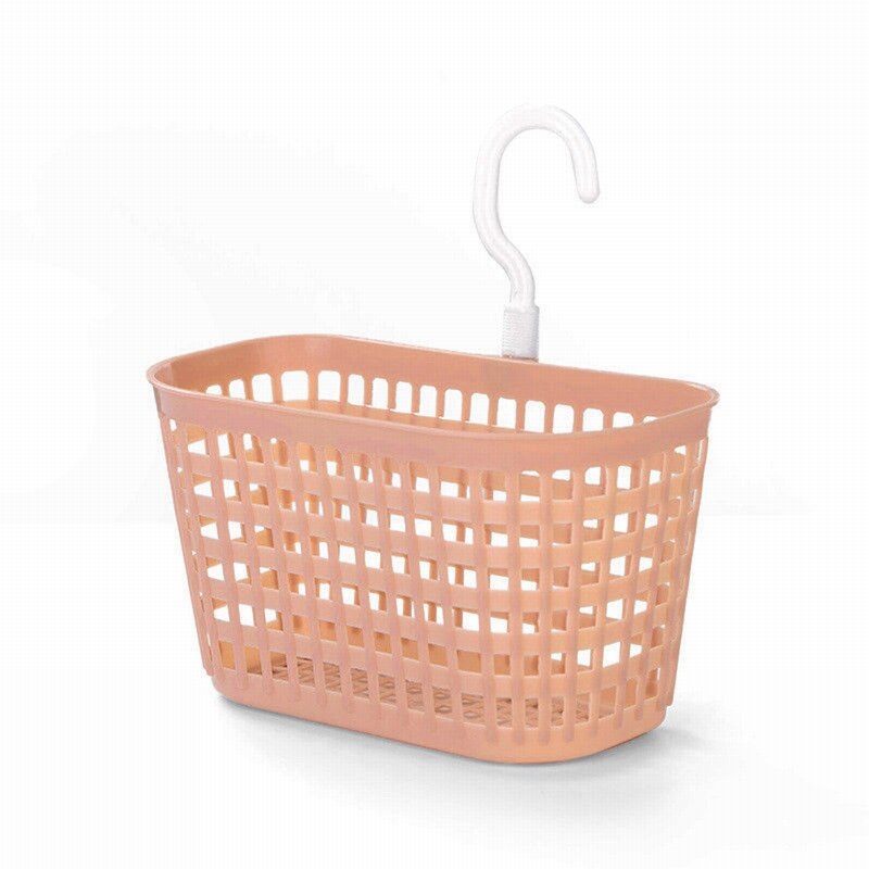 Wbbooming 360 graden draaibare plastic opbergmand keuken badkamer bureaublad kruiden multifunctionele douche opbergzak: Roze