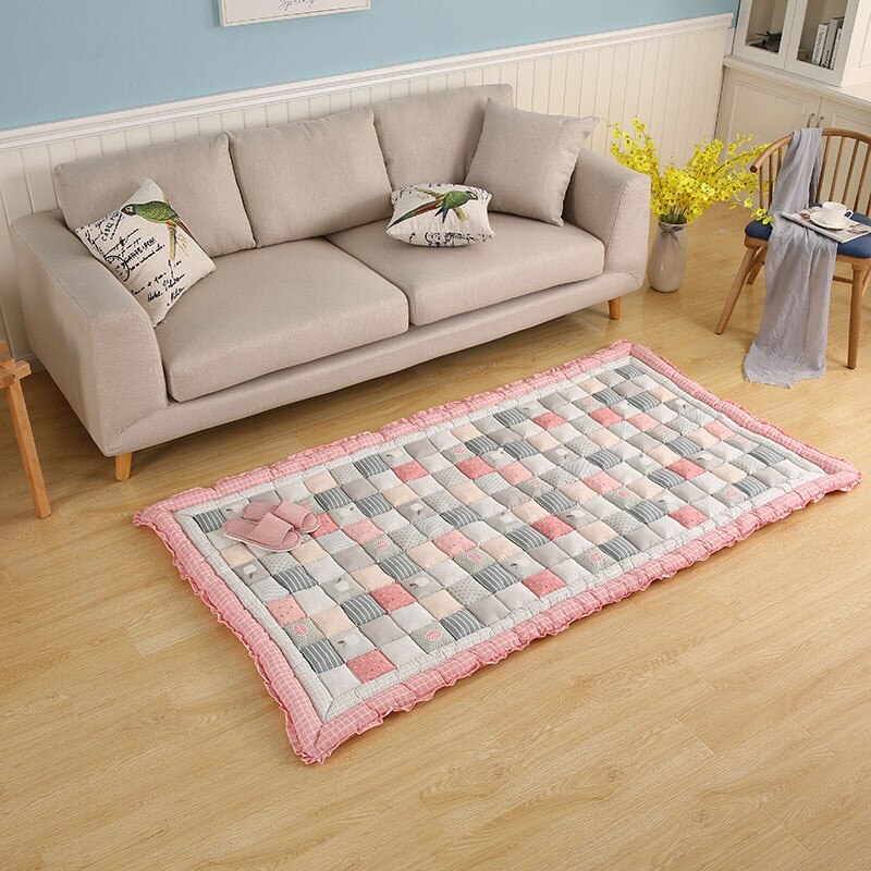 Household Living Room Carpet Thick Soft Functional Tatami Non-slip Kid Crwel Mat Simple Modern Cotton Water-absorption Rugs: 70x150cm / 2