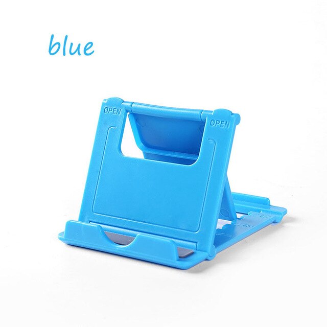 Mobile Phone Holder Table Desktop Stand Plastic Desk Mount Candy Color Mini Portable Holder Universal Bracket For Smartphone: Blue