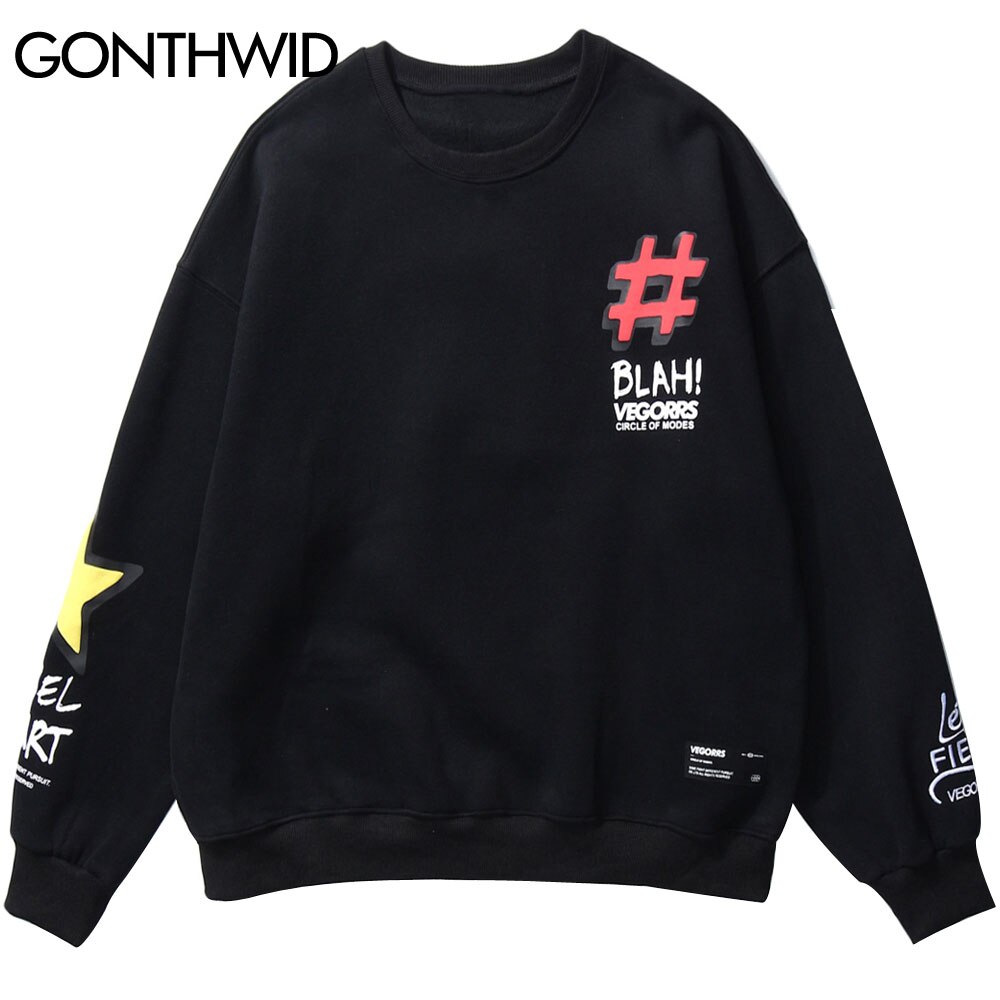 GONTHWID Graffiti Cactus Print Pullover Fleece Sweatshirts Hoodies Streetwear Casual Loose Hoodie Mens Winter Hip Hop Tops