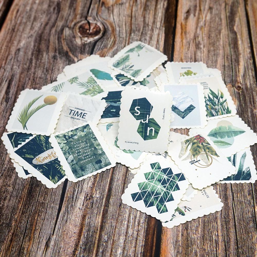42PCS DIY Stickers Cute Plants Diary Paper Sealing Stickers Scrapbooking Diary Diy Album Stationery Stickers