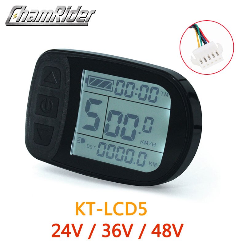 LCD3 Ebike Display LCD8HU KT LCD Electric Bicycle Meter LCD5 For KT Intelligent Controller 52V 48V 36V LCD Panel Waterproof Plug: LCD5 24V 36V 48V