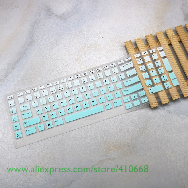 Silicone Keyboard Cover Skin Protector For Dell Alienware AREA-51M AREA-51 17 R3 M17 M15 17r5 15r4 r3 17.3 15.6 inch Laptop: Gradient Skyblue