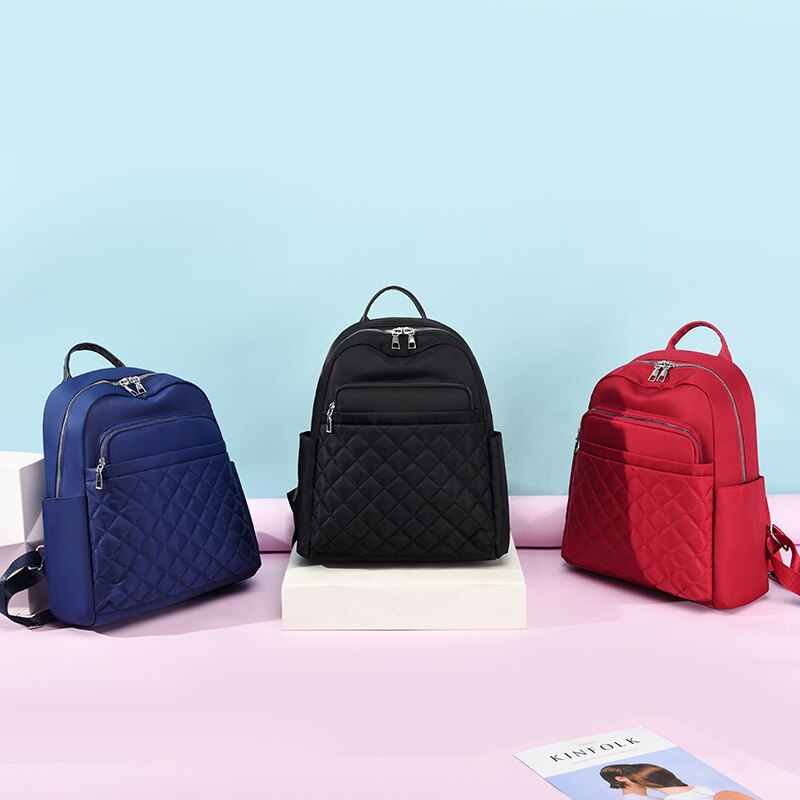 Toposhine, bolso escolar para chicas, garantizada, bolso de para mujeres, mochila con hilos bordados, mochila, Bolso Negro Oxford