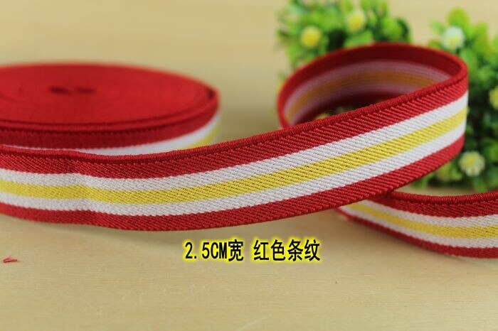 2.5cm tjocka band elastiska polyesterband band väska remmar bälte midjeband webbing klädsel möbler 5 yard: Röd