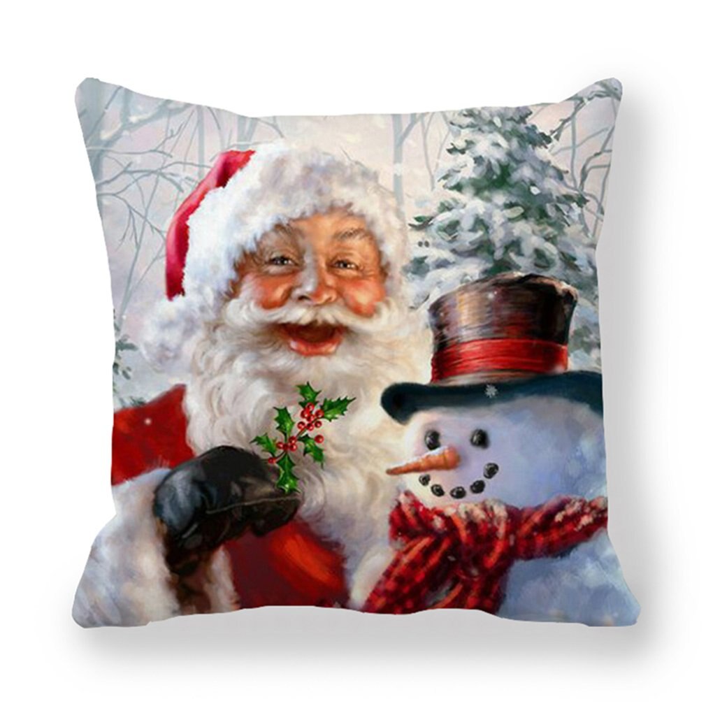 1 pièces taie d'oreiller père noël imprimer vieil homme canapé-lit décor à la maison taie d'oreiller chambre housse de coussin joyeux noël 44x44 Cm: 13