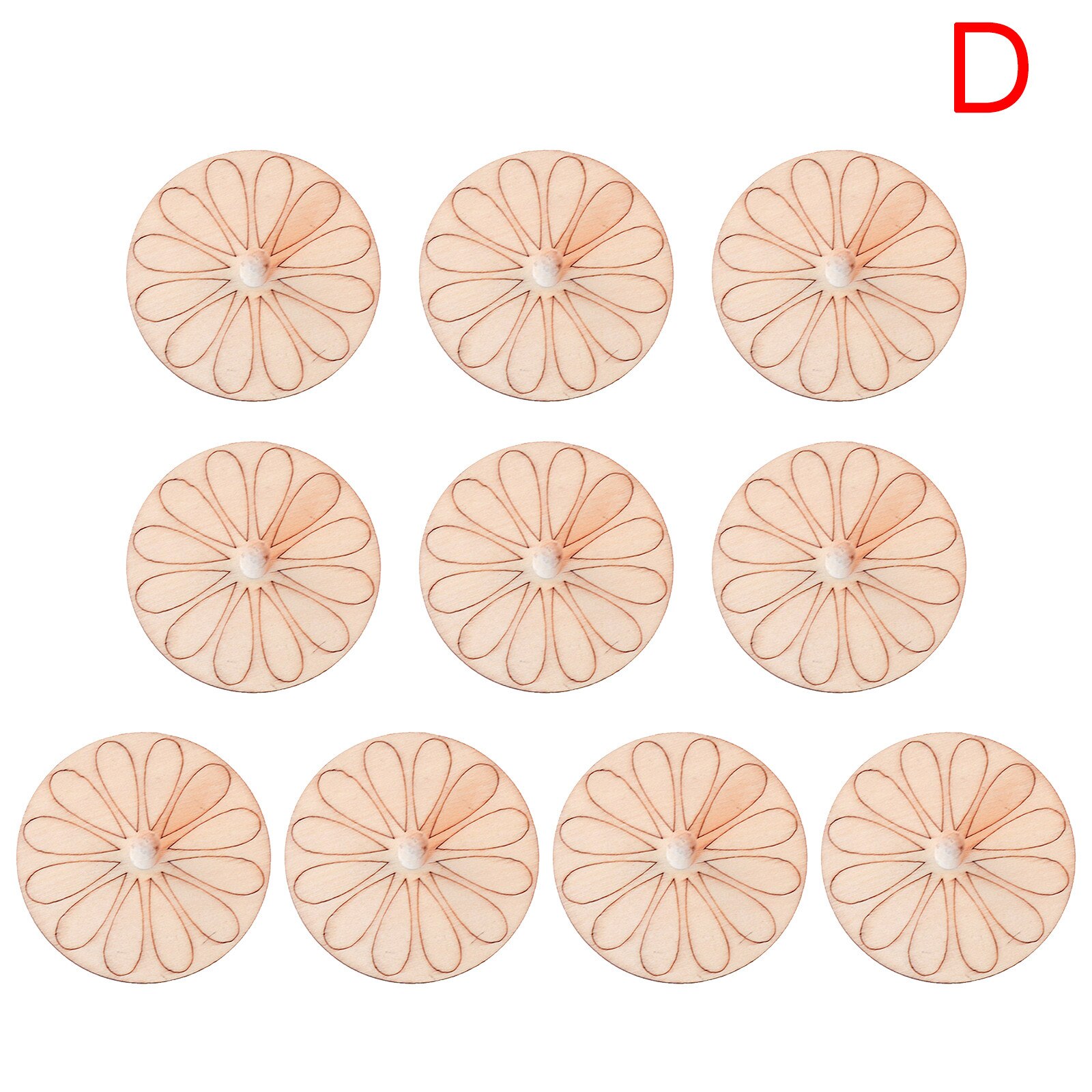 Jeu de toupies en bois pour enfant, jouets de bricolage, pour la pensée divergente, jeu de coloriage, d'anniversaire, 10 pièces: D