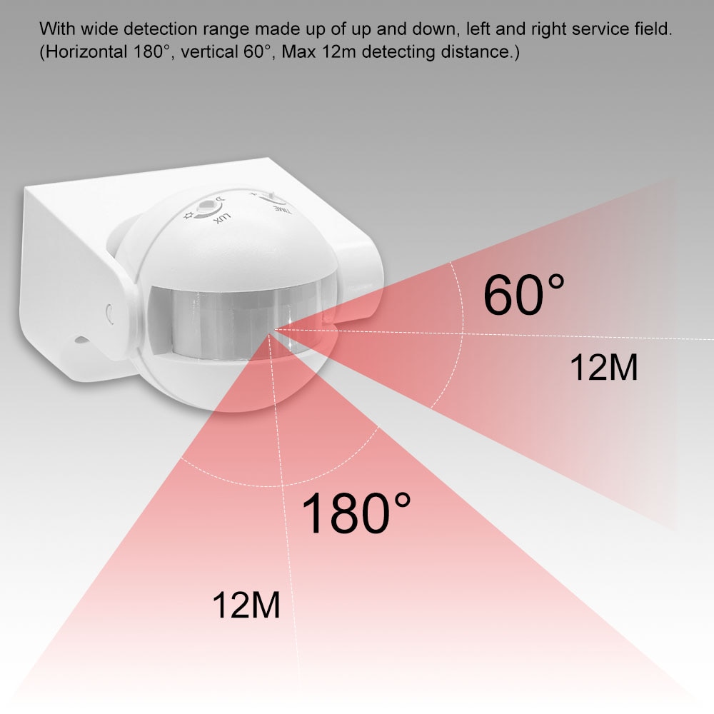 180 Degree Outdoor IP44 Security PIR Infrared Motion Sensor Switch Movement Detector Energy-saving Automatic Lighting Switch
