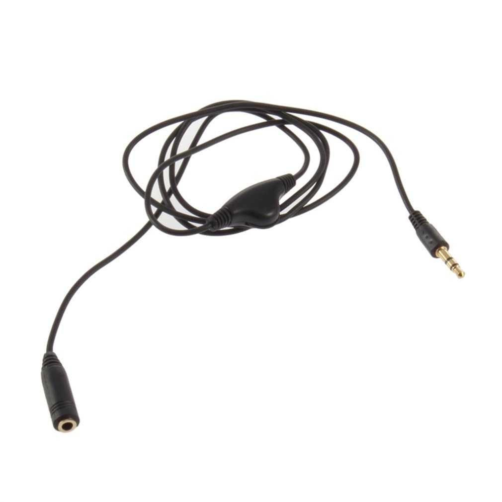 3.5Mm M/V 1M Audio Extension Stereo Hoofdtelefoon Cable Cord Met Volumeregeling