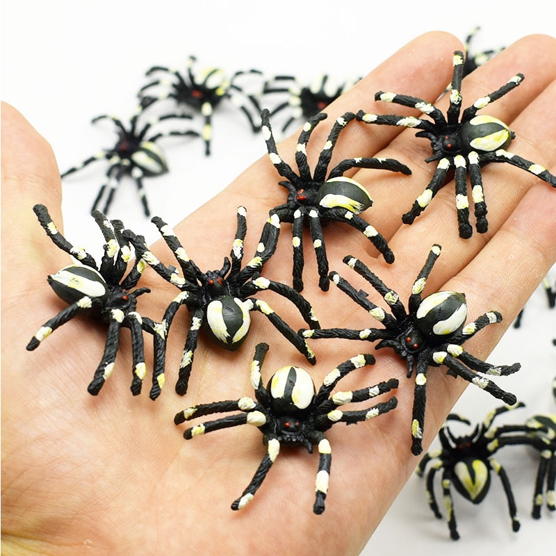 5Pc Horror Spoof Eng Simulatie Witte Bloem Spider Halloween Fools Day Truc Speelgoed