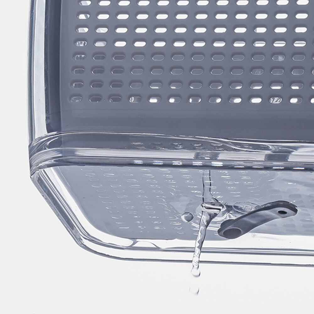 Fresh Produce Vegetable Fruit Storage Containers for Refrigerator Fridge Organizer Bins Draining Crisper with Strainers 2