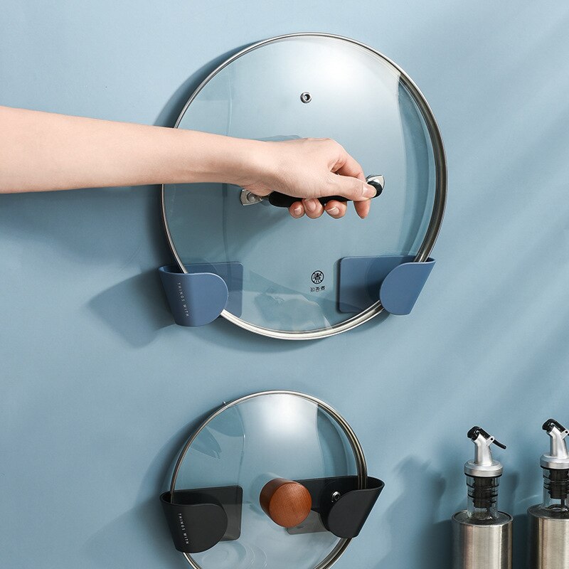 Support De Couvercles De Pots 6 Niveaux DIRXVMC - Pour Porte D'Armoire Ou Mur - Noir