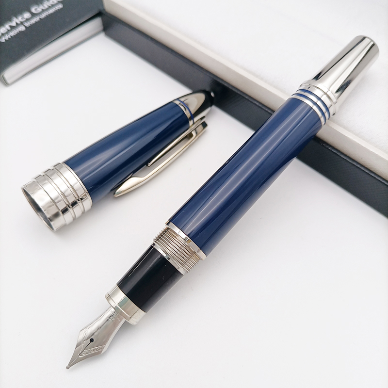 John Kennedy Carbon Fiber Rollerball Ballpoint pen Dark Blue Fountain Pen Writing Stationery with JFK Clip: Navy Blue / Red