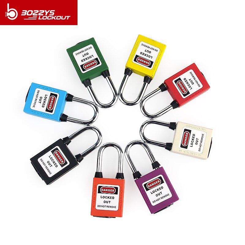 Bozzys Abs Lock Beveiliging Hangslot Techniek Lock Plastic Beugel Staal 38Mm Nylon Non Geleidende Veiligheid Hangslot Lock Out Tagout