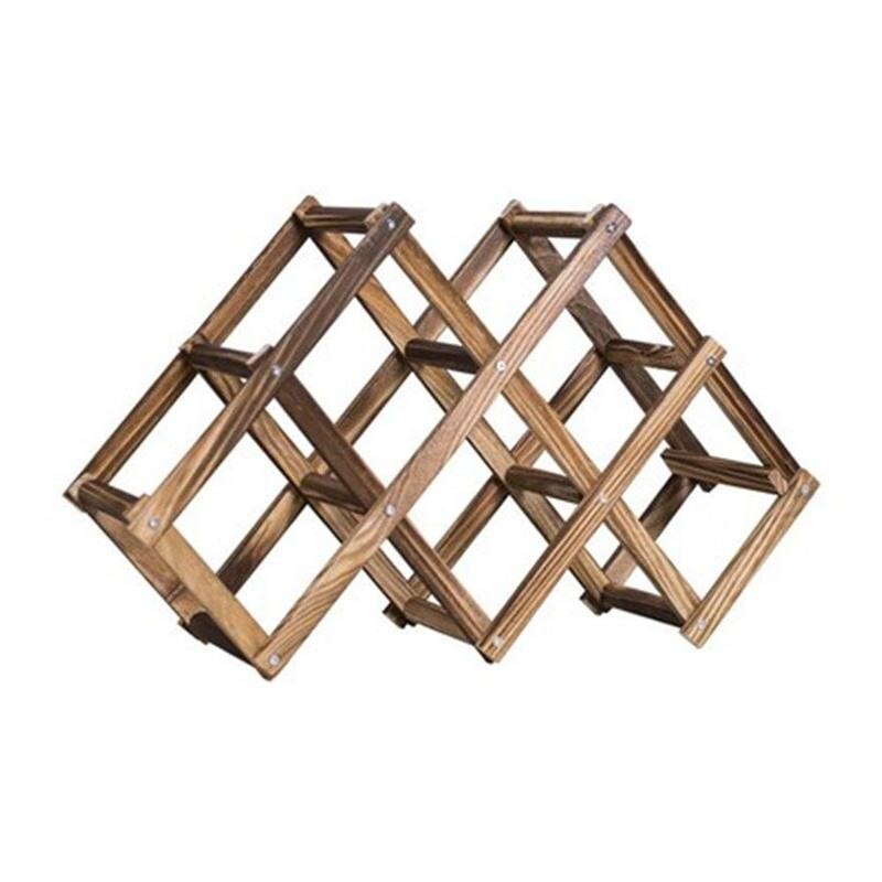 1Pc Wijn Fles Houder Inklapbare Retro Houten Rekke... – Vicedeal