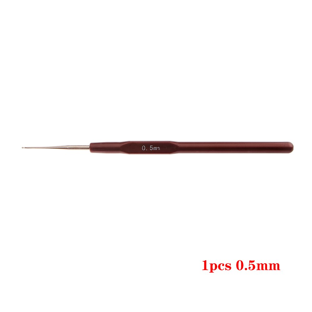 Micro gancho de ganchillo para hacer trenzas, herramienta para el cabello, 0,5mm, 0,6mm, 0,7mm, 0,8mm, mango liso, 4 unidades/lote: 0.5mm