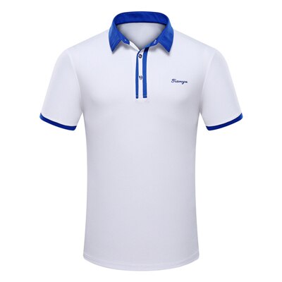 Golf Shirts Voor Mannen Zomer Korte Mouw Turn-Down Kraag Sportkleding Mannelijke Ademend Sneldrogend Tops Voor Tennis golf 5 Kleur D0659: WHITE / M