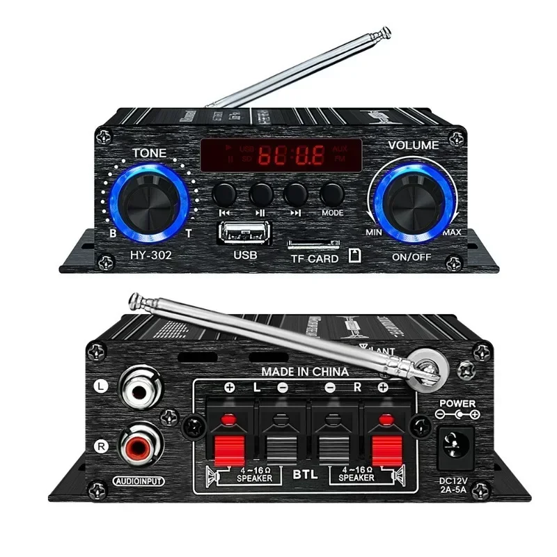 Amplificateur numérique Bluetooth 12V, pour maison et voiture, 2 canaux, haut-parleur sonore HIFI, récepteur FM, Mini amplificateur Audio, nouveauté 2024