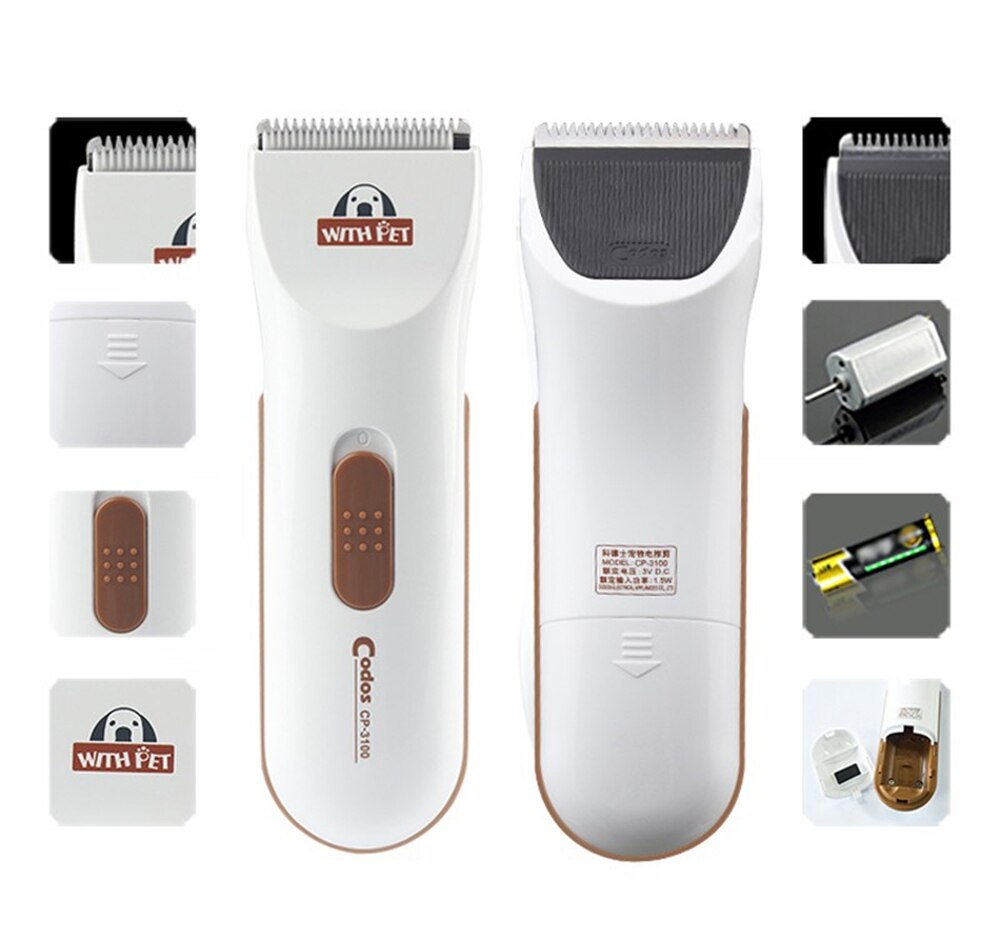 Codos CP3100 Battery Powered Pet Hair Trimmer Shaver Fur Remover Cat
