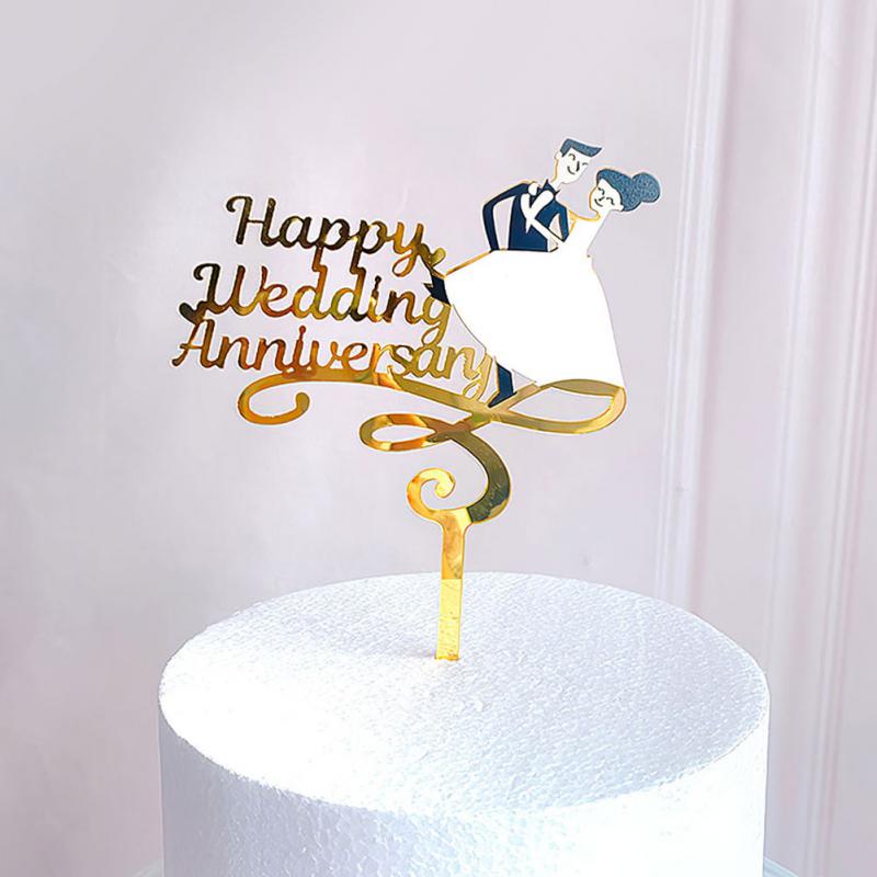 Acryl Cake Insteekkaart Taart Plug-In Bronzing Verjaardagstaart Toppers Taart Insteekkaart Bakken Decor Wedding Party Cake topper