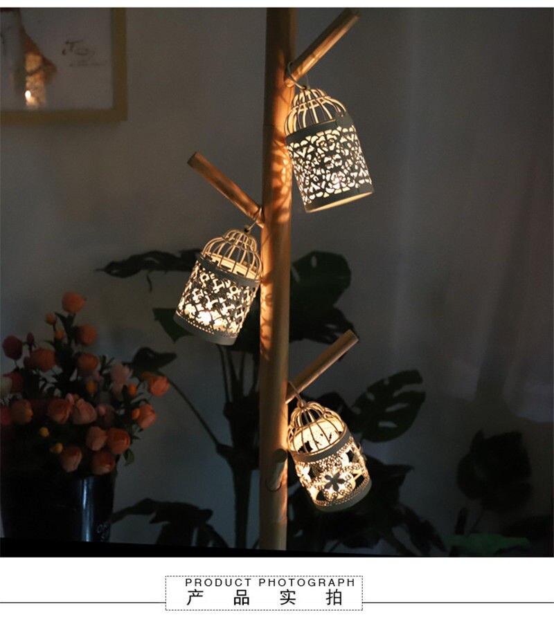 Lantern Hollow Hanging Bird Cage Candle Holder Candlestick Lantern Classic Wedding Decor