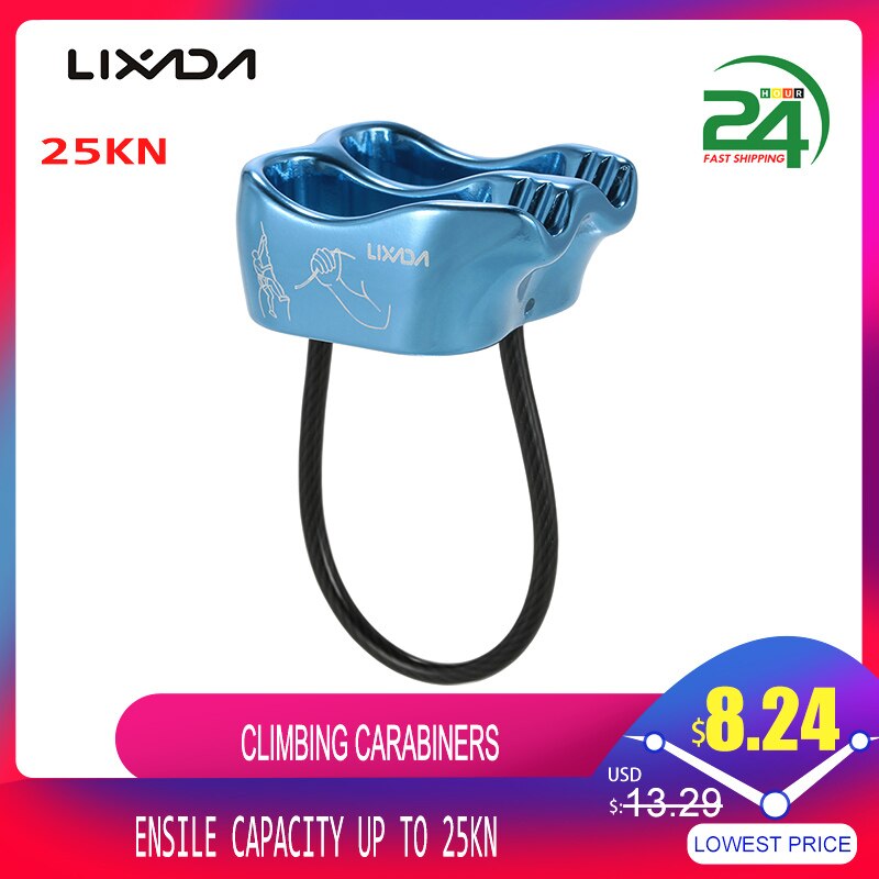 Lixada Double Slot ATC Belay Rappel Device Outdoor Rock Climbing Carabiners Abseiling Downhill Safety Ring Climbing Equipment