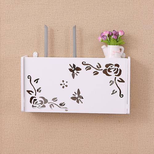 Wifi Router Regal Lagerung Box Kabel Power Draht Halterung Lagerung Boxen Drahtlose Stecker Organizer Regal Wand Montiert Drähte Organizer: Flower-large
