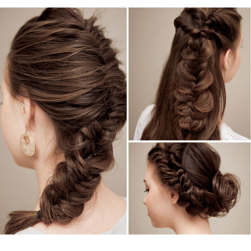 1Pc Charmant Franse Stijl Vrouwen Meisjes Diy Haar Vlechten Tool Roller Haak Met Magic Twist Styling Bun Maker Vlecht gereedschap