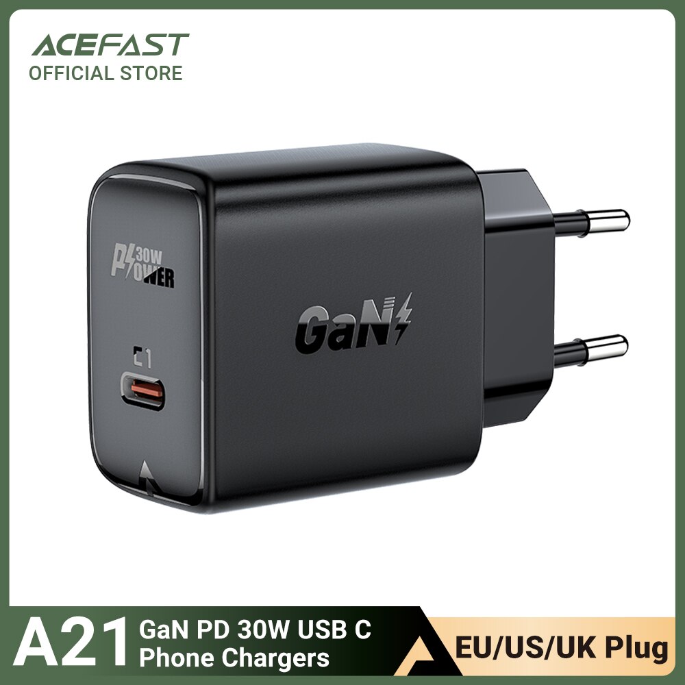 Acefast Usb C 30W Gan Pd Snelle Type C Lader Voor Iphone 13 12 Pro Max Snel Opladen QC4.0 pps Voor Ipad Air Pro 30W Gan Charger