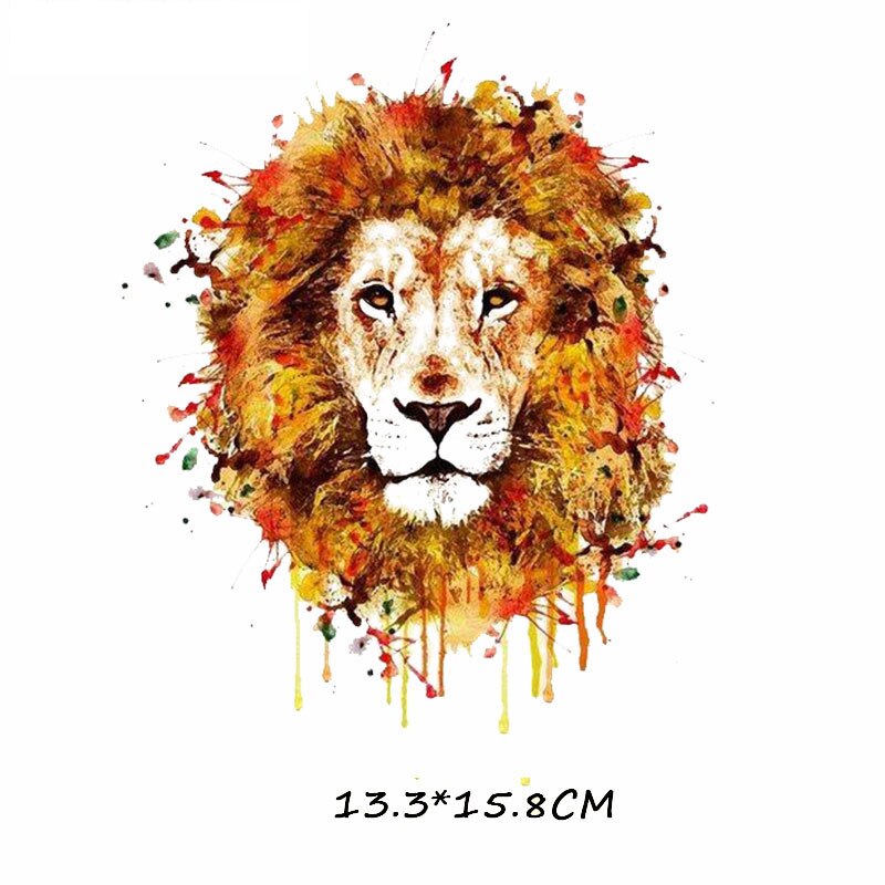 Top dieren stickers op kleding strijk patches voor kleding tijger leeuw applicaties kleding applicatie diy t-shirt badges print e: Zt0699