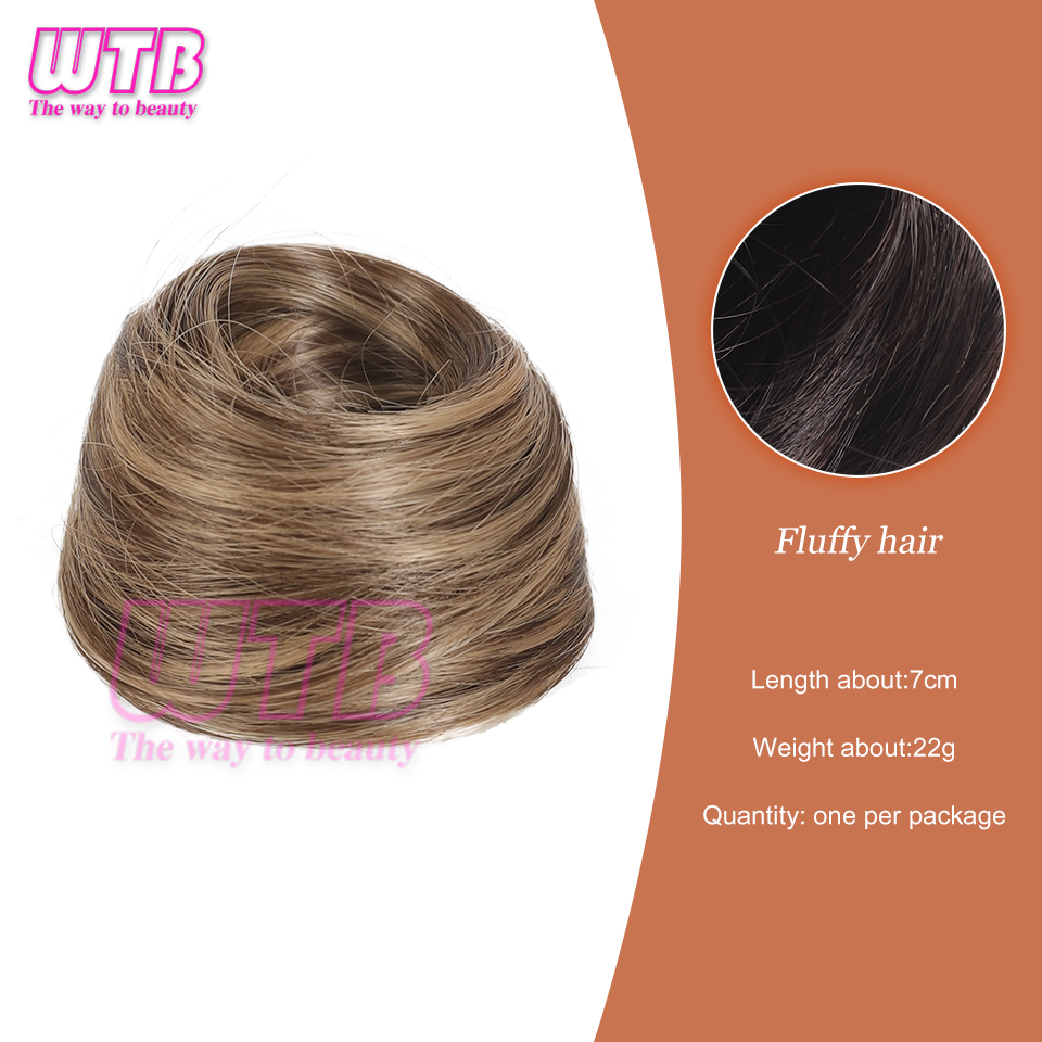 Synthetic Hair Messy Bun Hair Piece Bun Fluffy Elastic Rubber Band Suitable For Women To Wear: PURPLE