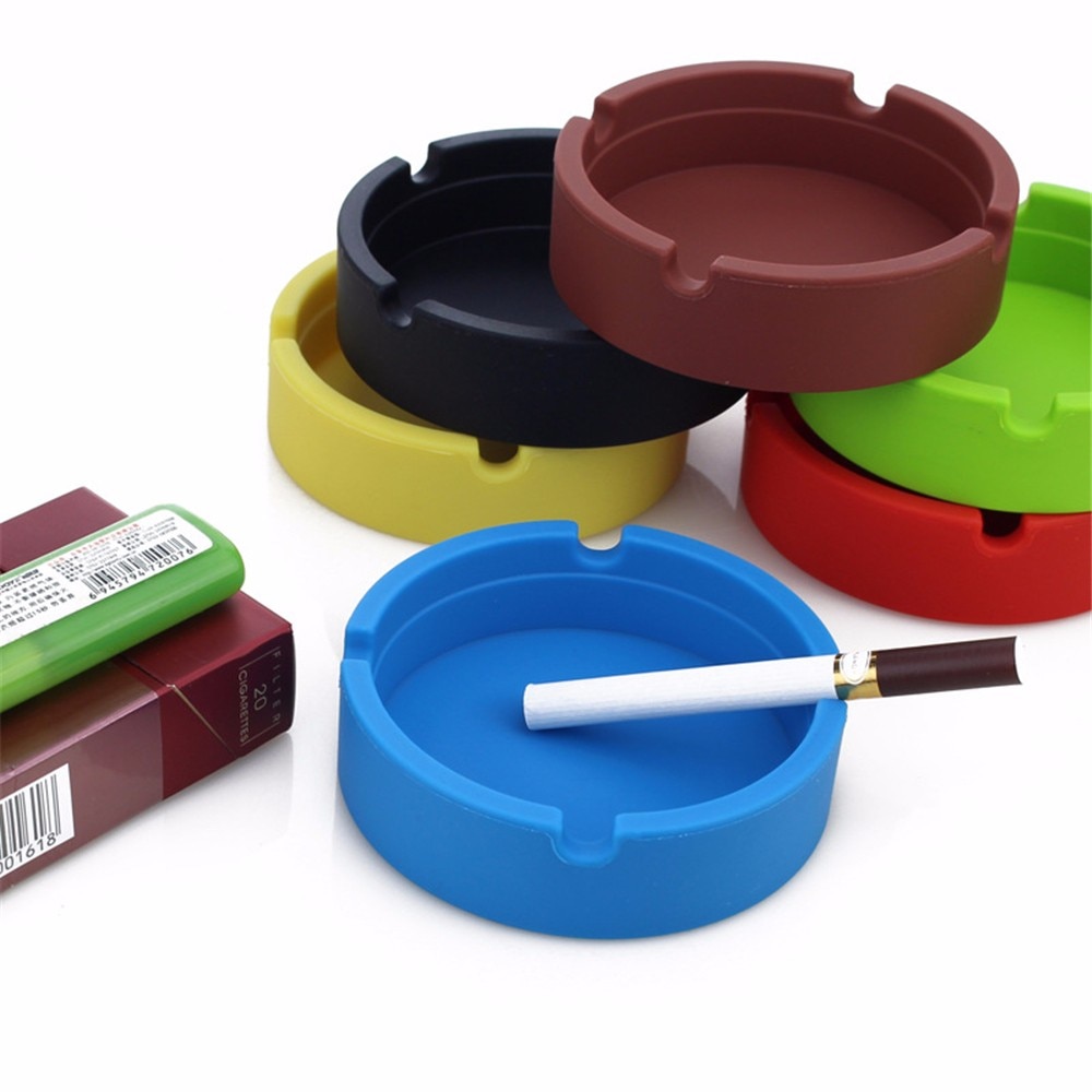Silicone Rubber Round Ashtray Eco-friendly Fall-proof Noctilucent Ashtray Home Decoration #50