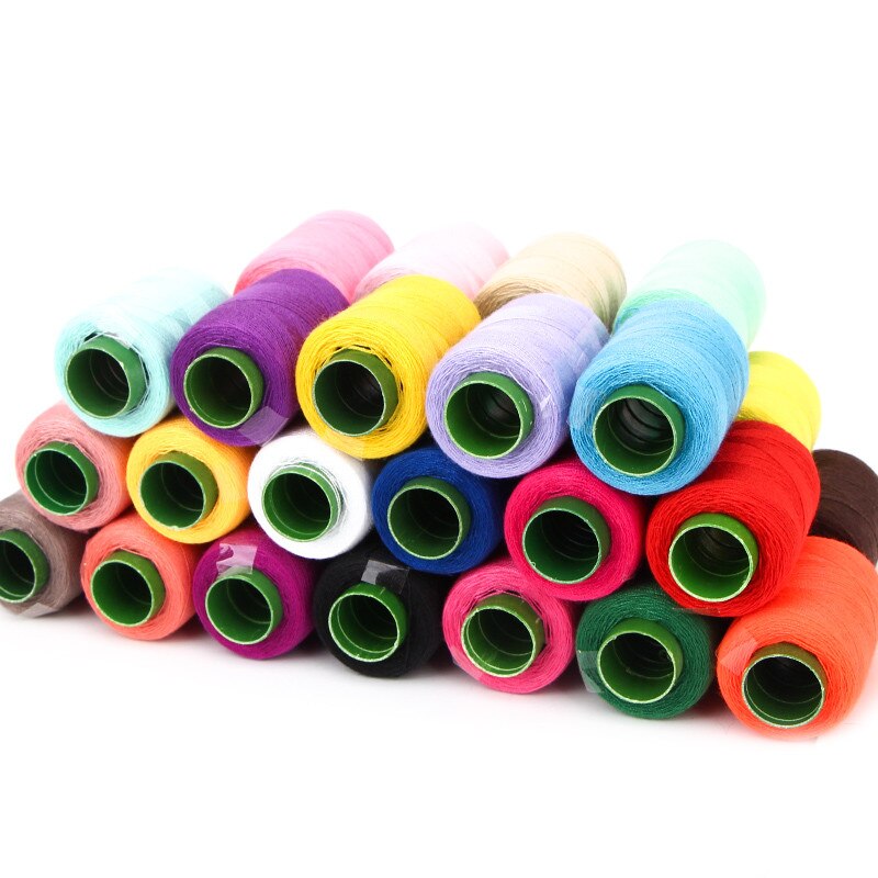 Rouleau de fil à coudre multicolore 300 Polyester, ensemble de fils solides et durables pour Machines à main, 100% mètres