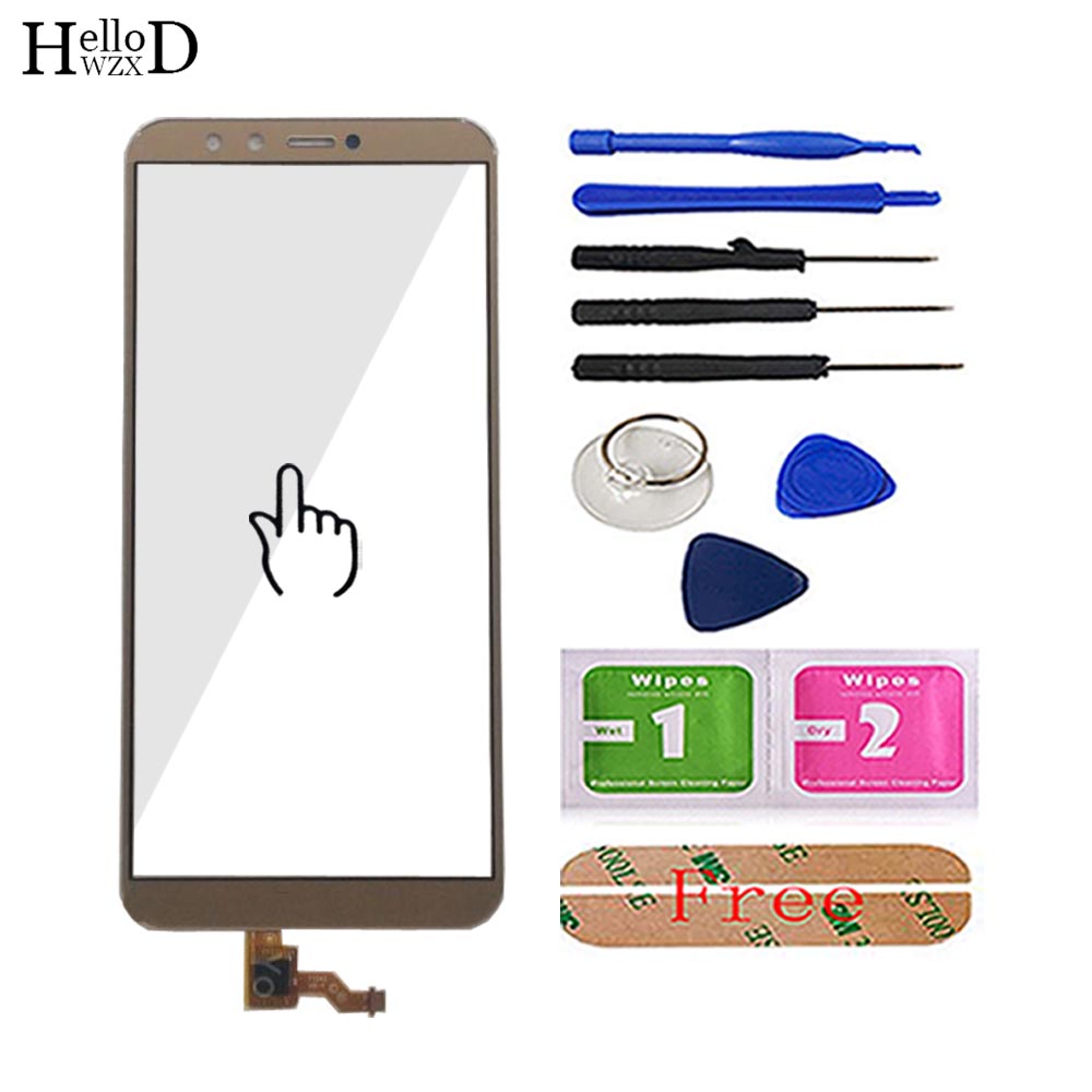 Pantalla táctil móvil para Huawei Honor 9 Lite LLD-L22A, LLD-L31, Sensor de pantalla táctil, piezas de vidrio frontal, herramientas adhesivas: Gold With Tools