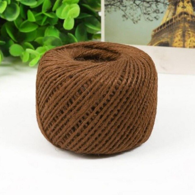 30M/Roll Natural Burlap Hessian Jute Twine Cord Hemp Rope Party Valentine Wrapping Cords Thread DIY Packaging Supplies: brown