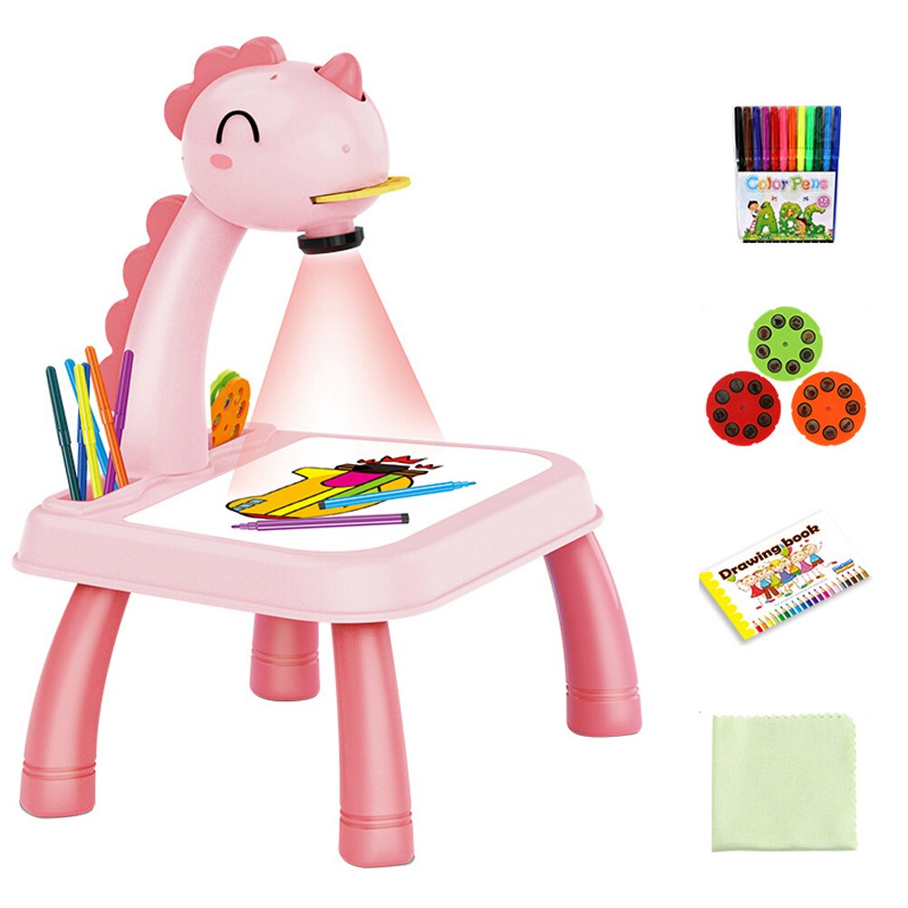 Kids Drawing Projector Table Toys Drawing Board Table with Light Educational Learning Paint Tool LED Painting Desk Toys for Kids: style 3