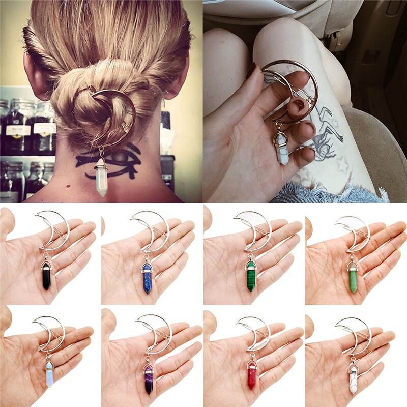 Di alta Qualità 1Pcs Retro Dea di Fascino Hollow Vintage Clip di Capelli Pendente di Figura Della Luna Morsetto Spille Barrette Accessori Per Capelli All'ingrosso