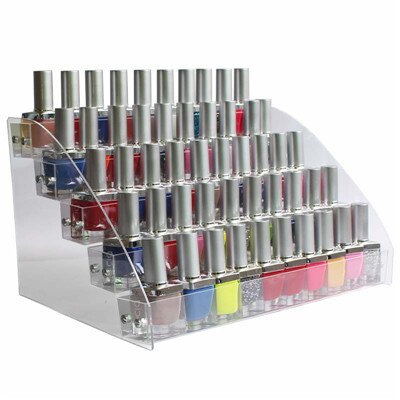 Transparent organizer opbevaring makeup 2-3-4-5-6-7 lag negle rack polish udstilling kosmetik hylde organizer hjem opbevaring: 5 lag