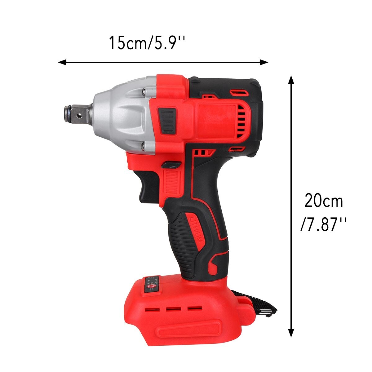 18V 520N.m Cordless Electric Impact Wrench Motor 1/2" Square Brushless Rechargeable Wrench LED Light For Makita Battery