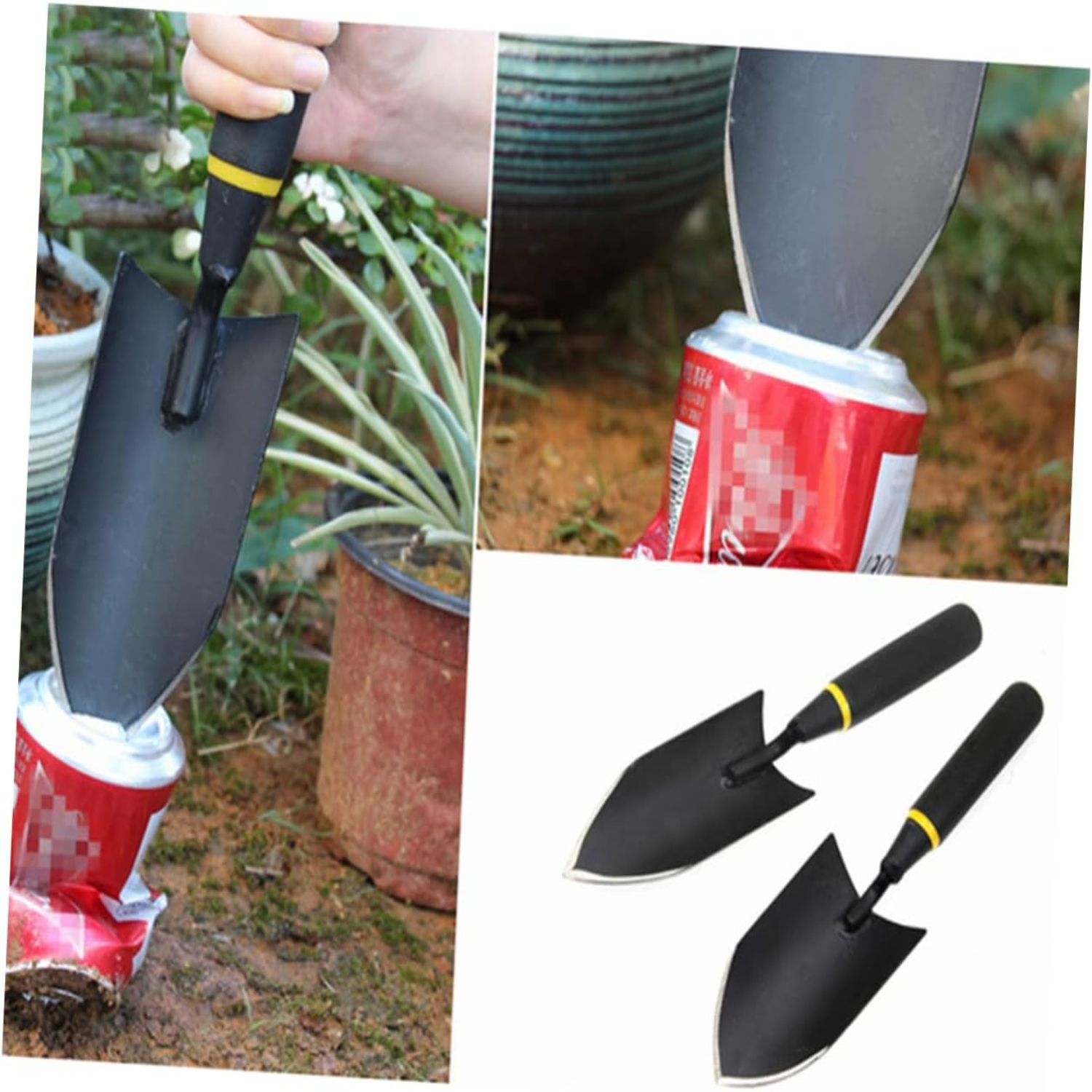 Juego de palas de mano de Metal duraderas para suculentas, jardinería de flores y excavación de verduras salvajes, pala de 3 piezas, Ideal para Campi