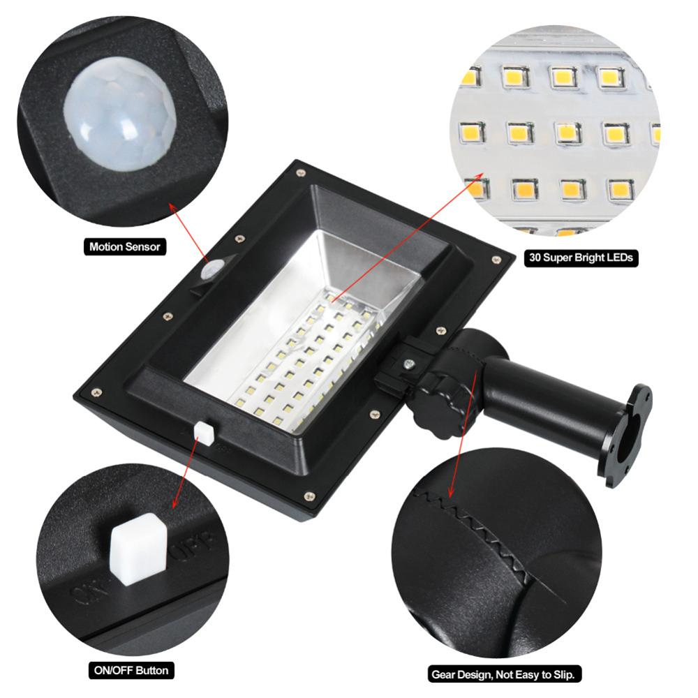 Solar Gutter lights Outdoor Lighting Motion Sensor Solar Powered Light Solar Sensor Wall Light